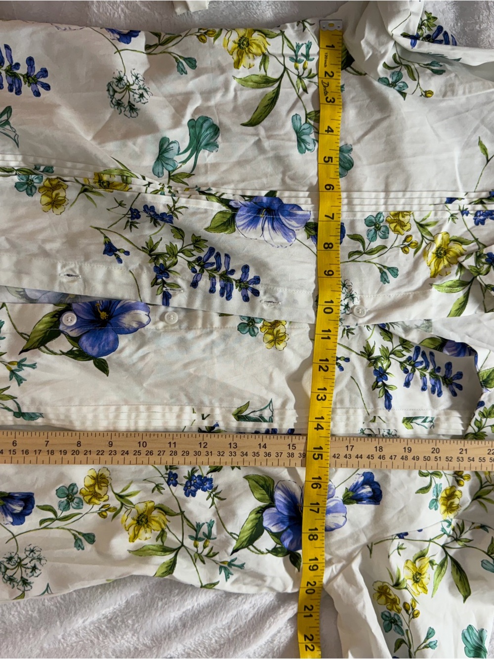Philosophy White Button-Down Shirt with Blue and Yellow Floral Print 2452 - Picture 4 of 5